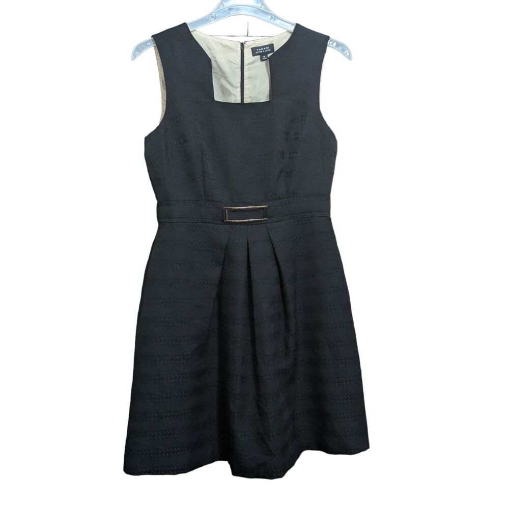 Black Sleeveless Tahari Arthur S. Levine Dress Size 10 Knee Length Dress EUC